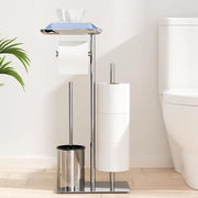 Tolettiera indipendente con Spazzola - Tolettiera elegante per carta igienica, inclusa spazzola per il bagno e accessori decorativi