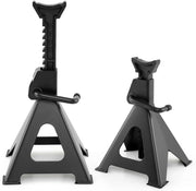 COSTWAY Coppia di Cavalletti per Auto con Portata di 6 Tonnellate, Cavalletti Auto Treppiedi a Cremagliera Altezza di Sollevamento 360-585 mm, Cavalletti Supporto Solleva Auto, Nero