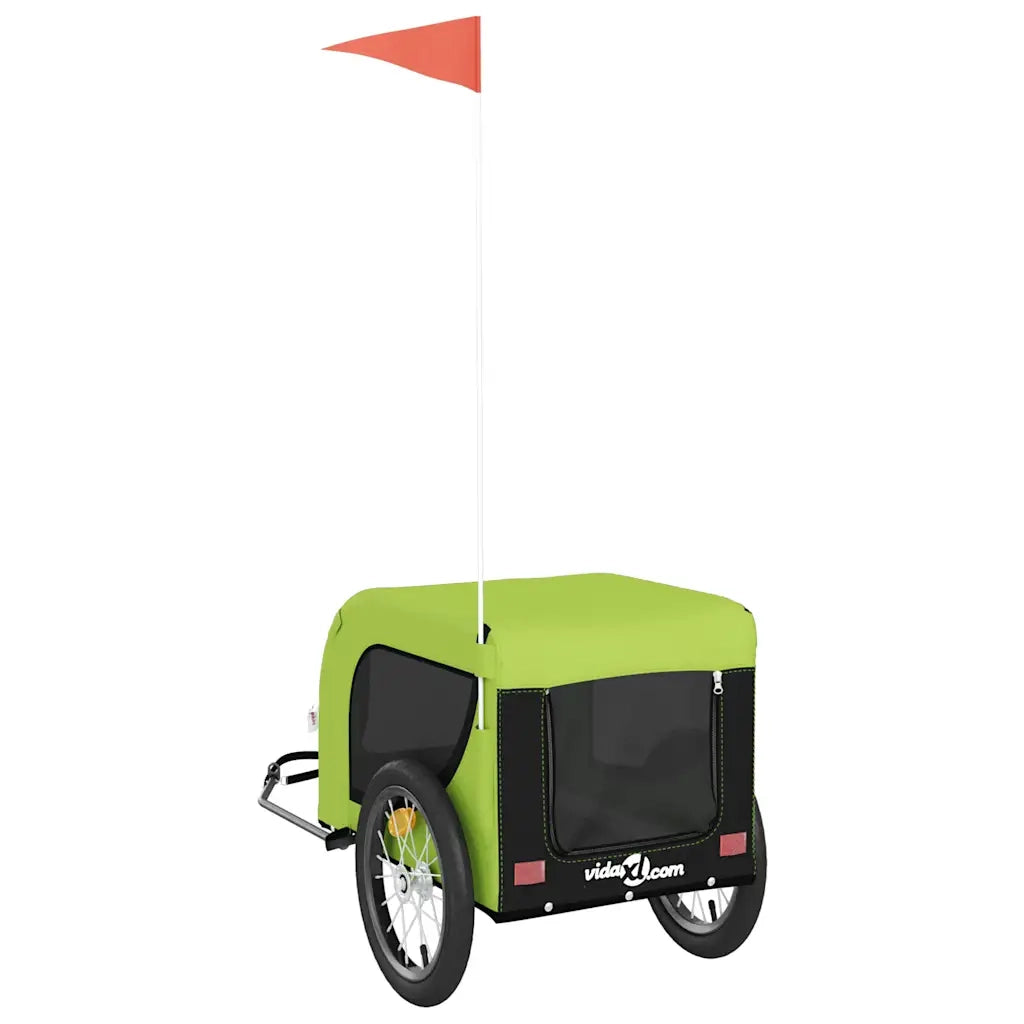 Rimorchio da Bici per Animali Verde e Nero Oxford e Ferro CFW3239221