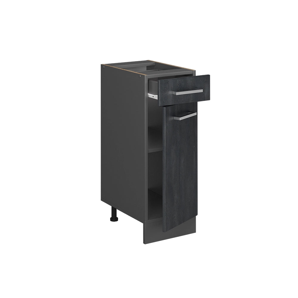Vicco Mobiletto base per cucina Calcestruzzo nero 30 cm senza piano di lavoro
