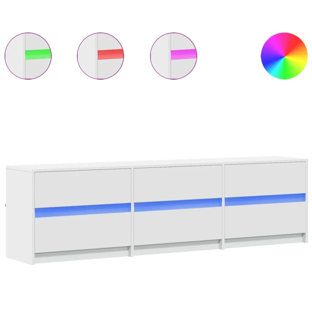 Mobile Porta TV con LED-Credenza per TV Bianco 180x34x50cm in Truciolato 235087