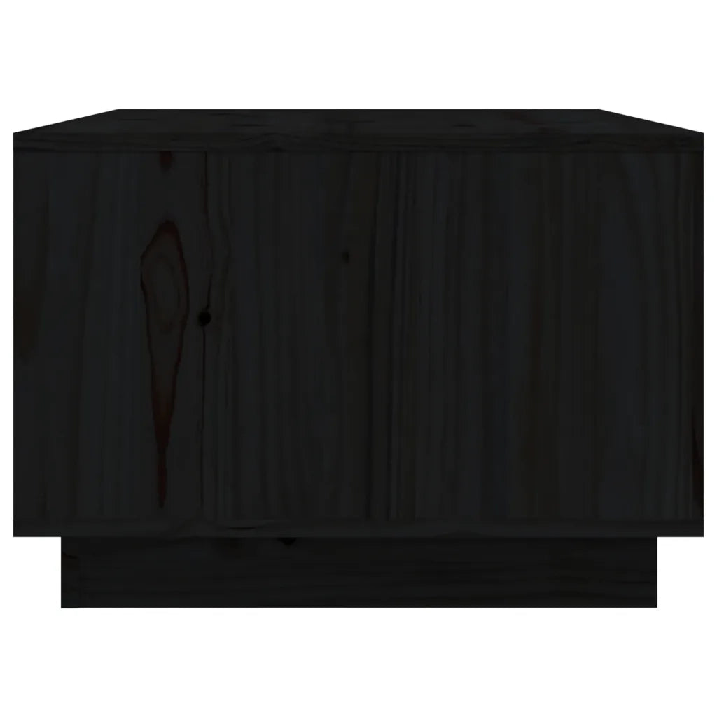 Tavolino da Salotto Nero 80x50x35 cm Legno Massello di Pino
