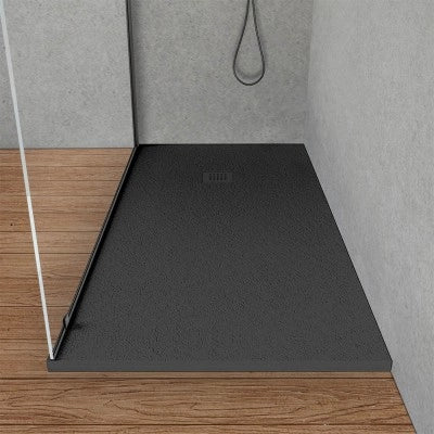 Piatto doccia resina 70x150 antracite effetto pietra filo pavimento  Loren