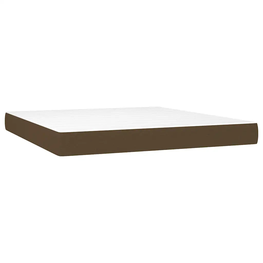 Letto a Molle Materasso e LED MarroneScuro 180x200cm in Tessuto 3138416