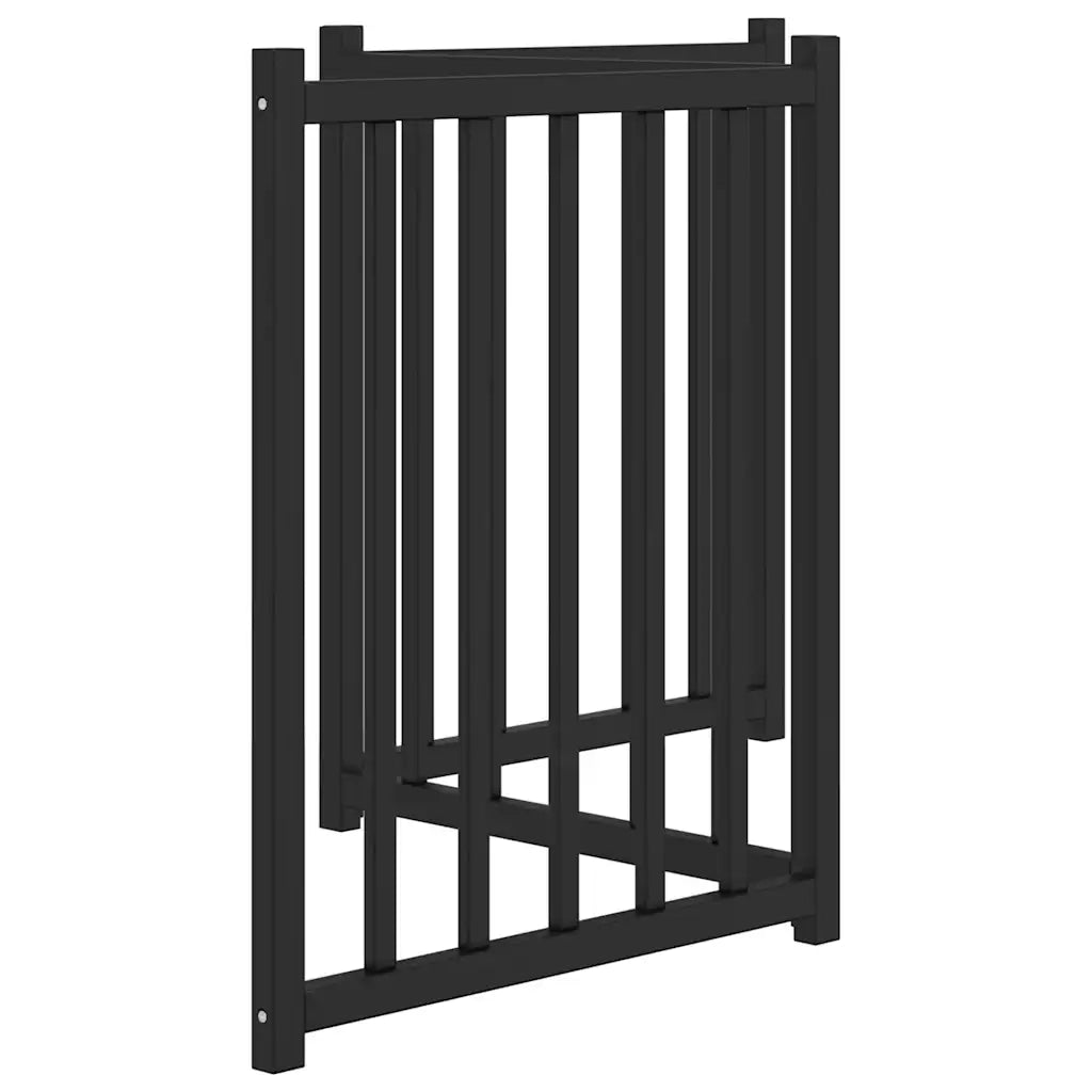 vidaXL Cancello Cani Pieghevole 3 Pannelli Nero 150 cm Massello Abete