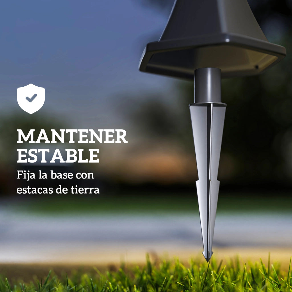 Set 2 Lampade da Giardino Solari LED Bianco 6000K IP44 ¨C zephmum ¨C Nero 18.5x18.5x129 cm