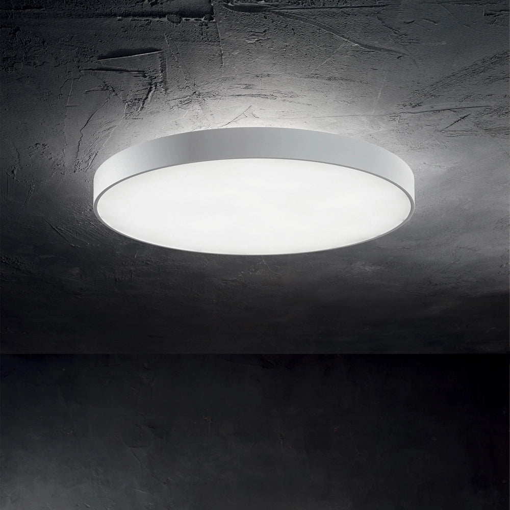 Plafoniera Moderna Halo Alluminio Bianco Led 26W 3000K Luce Calda
