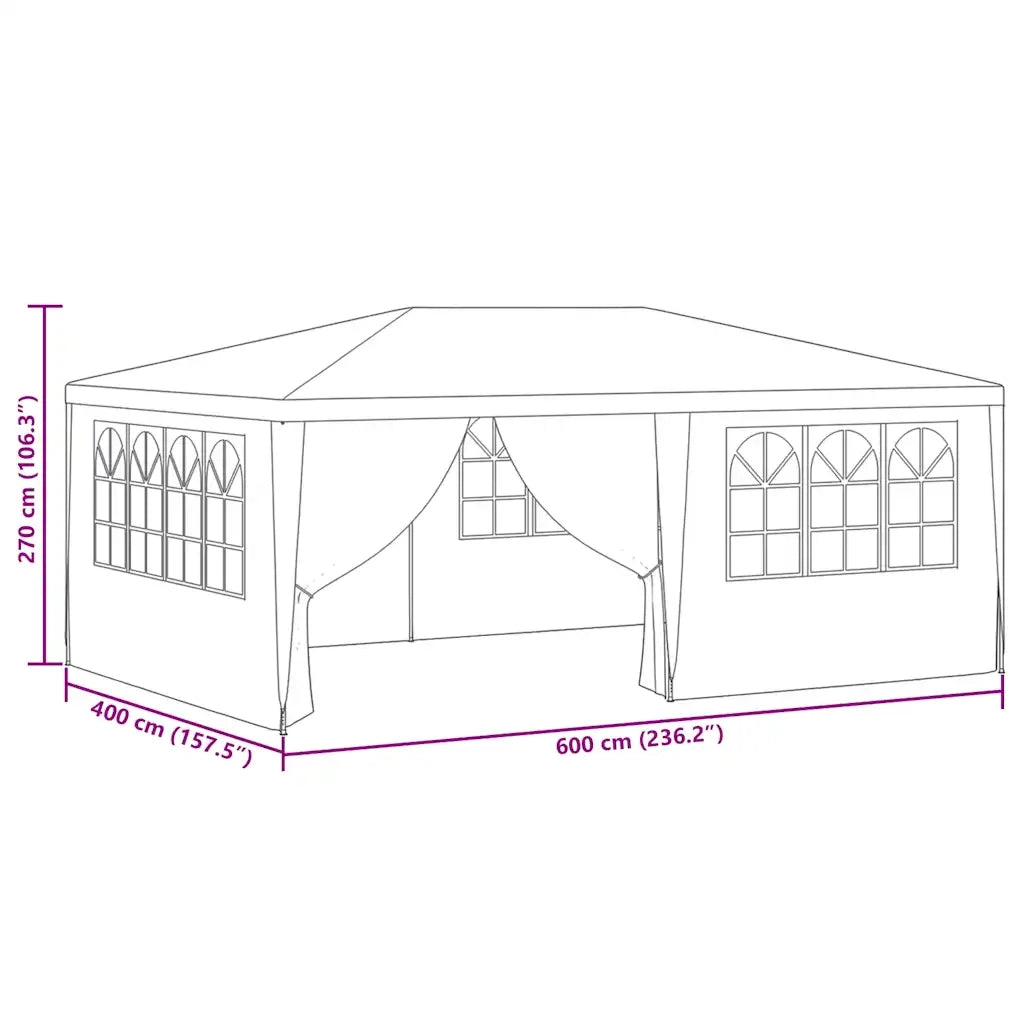 Gazebo Professionale con Pareti 4x6 m Verde 90 g/mÂ²