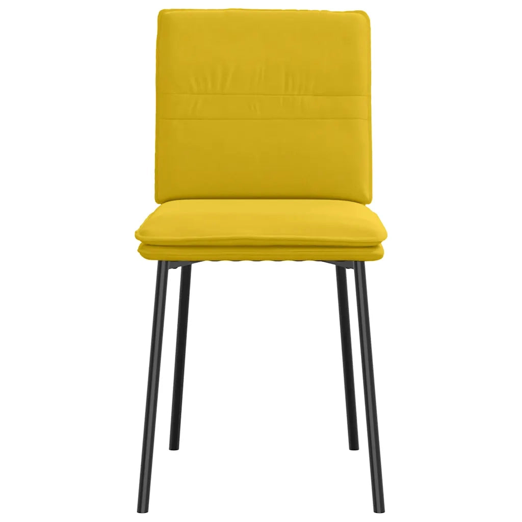 Sedie da Pranzo 6 pz Gialle in Velluto 3315621