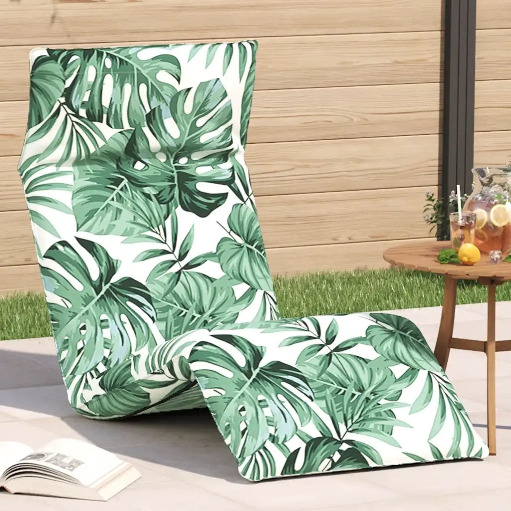 Lettino Pieghevole Motivo a Foglie 175x54x8,5 cm Tessuto Oxford 4019758