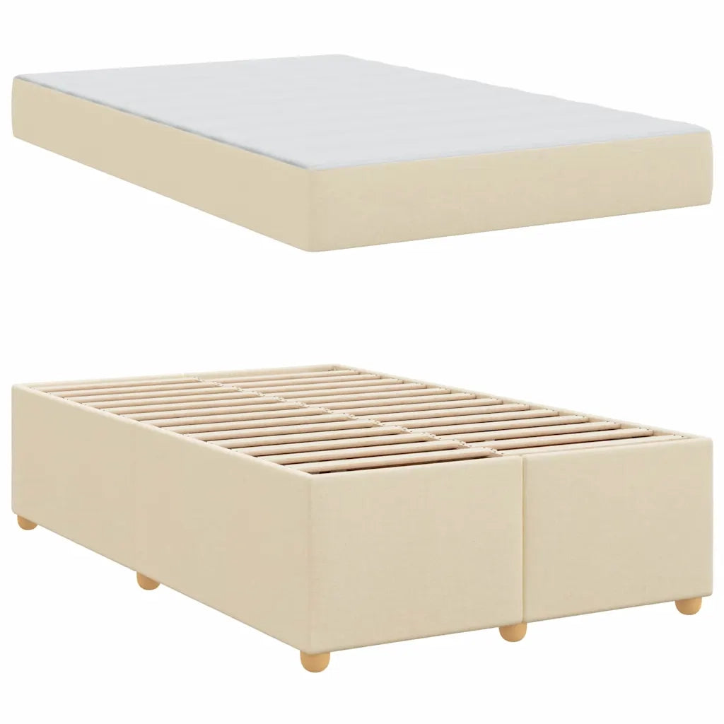 Struttura del letto con materasso Crema 120 x 200 cm Tessuto 3399354