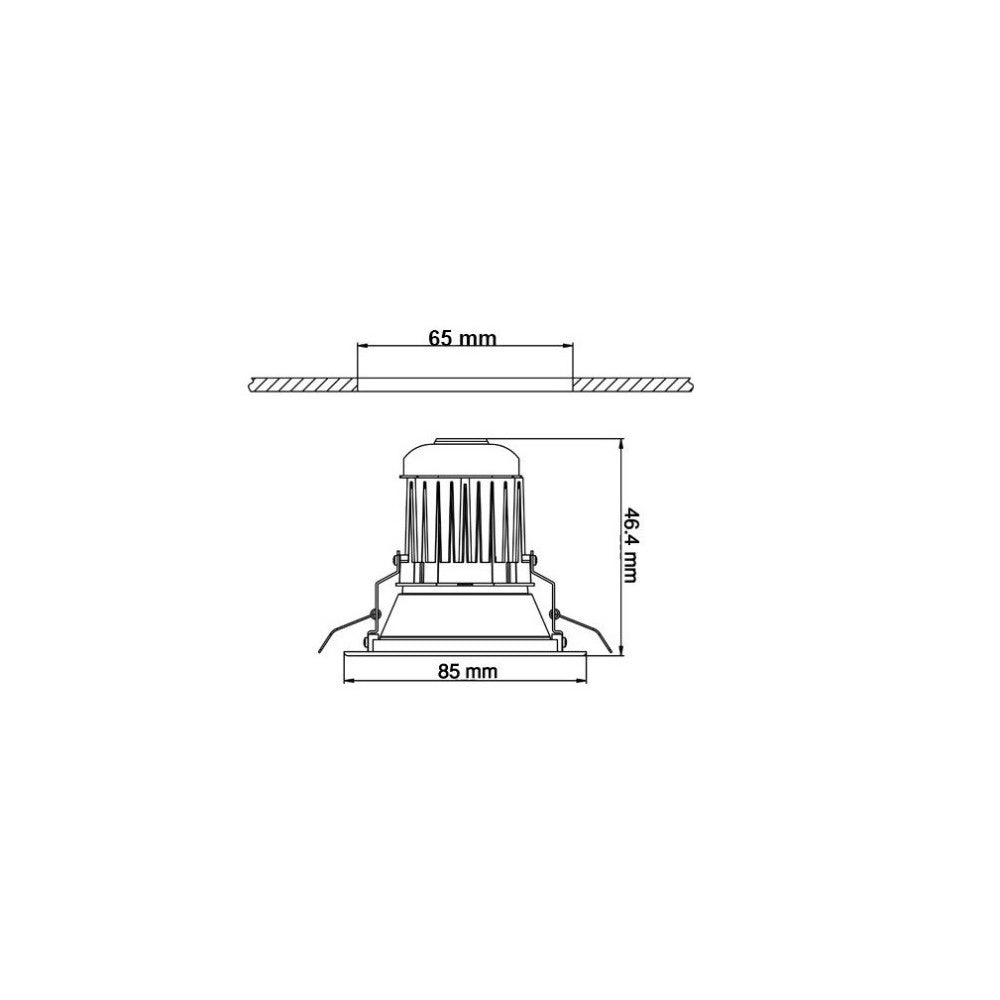 Trade Shop - Faretto A Led Da 3 Watt Da Incasso A Molla Con Alette Luce Fredda -