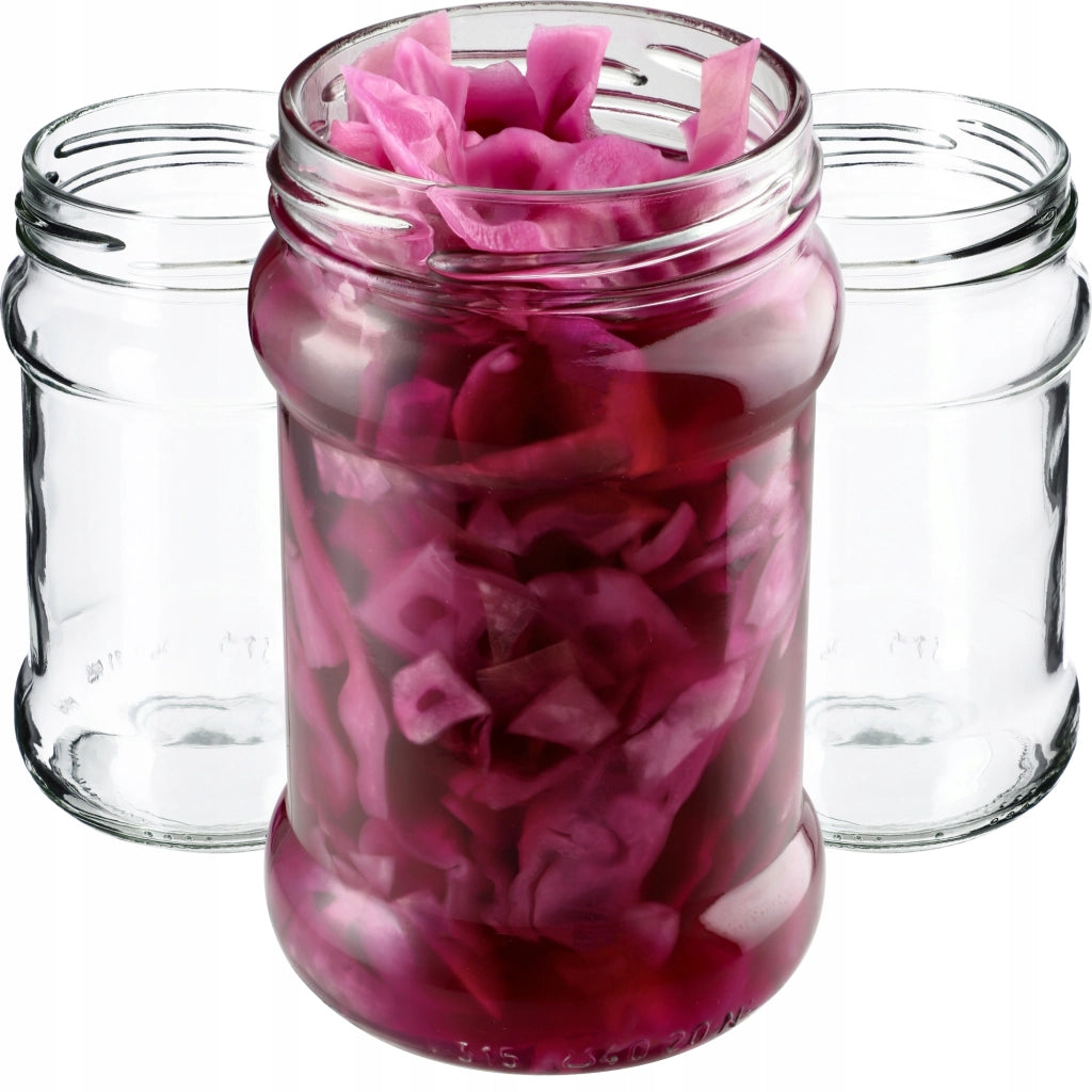 KADAX 50x Barattoli per conserve Barattolo da 315 ml Barattolo di vetro Marmellata Miele Succhi Weki