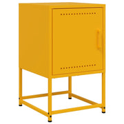 Comodino | Armadio da Notte | Mobiletto da notte Giallo Senape 36x39x60,5 cm in Acciaio