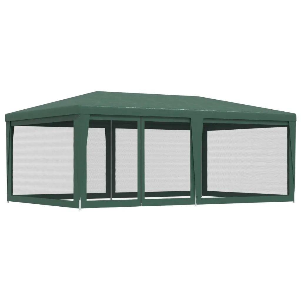 Tenda per Feste con 6 Pareti Laterali in Rete Verde 6x4 m HDPE