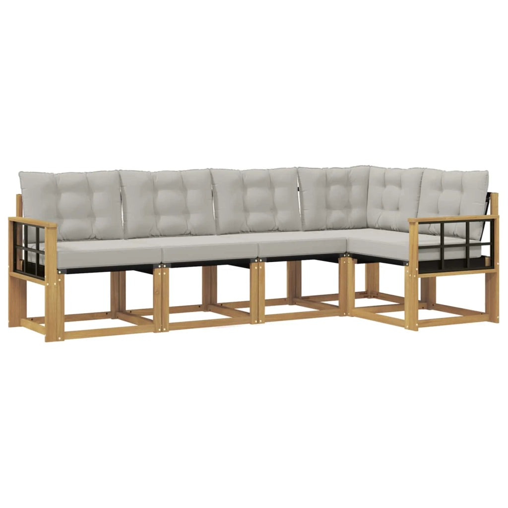 Set di divani da esterno 5 pcs Bianco e Grigio Chiaro 3389481