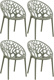 Set 4 sedie da giardino HOPE oliva