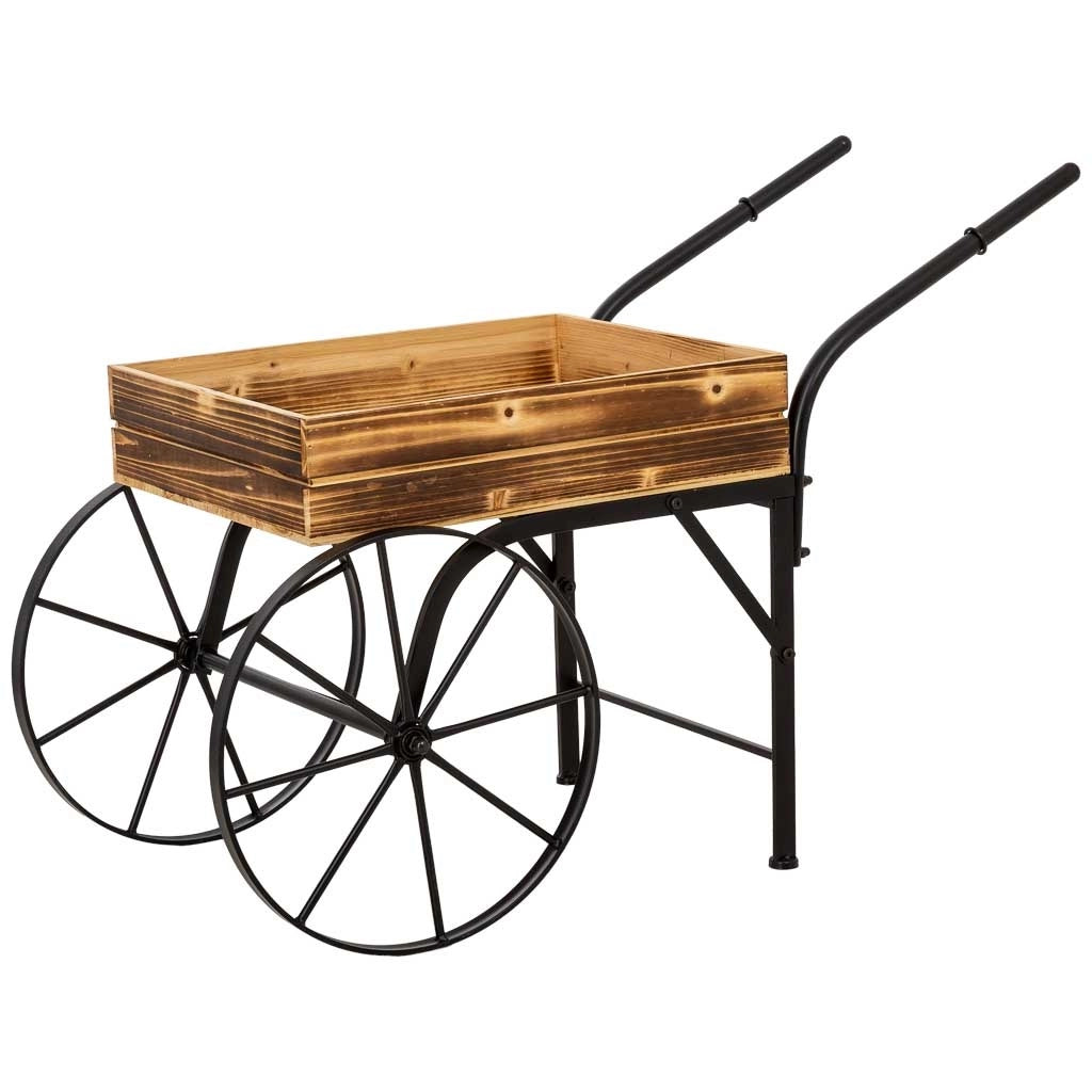 Carrello fioriera legno marrone 96x45x63h cm
