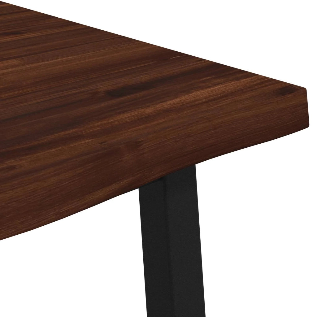 110 x 55 x 75 cm Legno di Acacia Massello Marrone scuro e Nero 937474