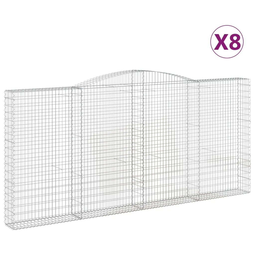 Cesti Gabbioni ad Arco 8 pz 400x30x180/200 cm Ferro Zincatocod mxl 124123