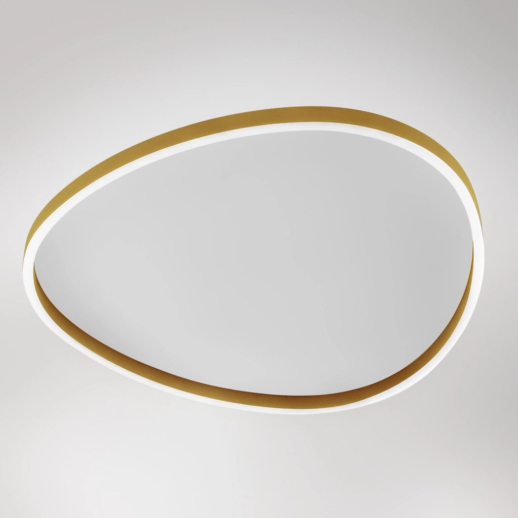 Ecaris P/G Plafoniera a Soffitto LED 72W Biemissione Dimmerabile CCT Switch 3000K/4000K in Alluminio Oro Spazzolato - Gealuce
