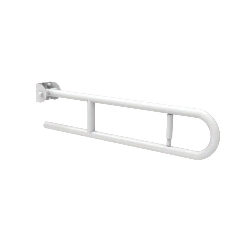 Maniglione barra ribaltabile cm 83 con porta rotolo bianca