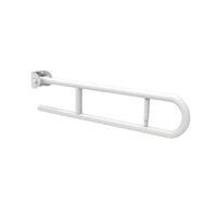 Maniglione barra ribaltabile cm 83 con porta rotolo bianca
