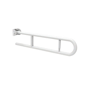 Maniglione barra ribaltabile cm 83 con porta rotolo bianca