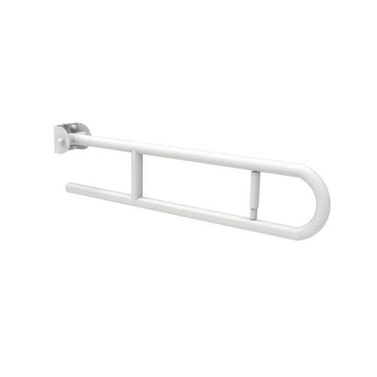 Maniglione barra ribaltabile cm 83 con porta rotolo bianca