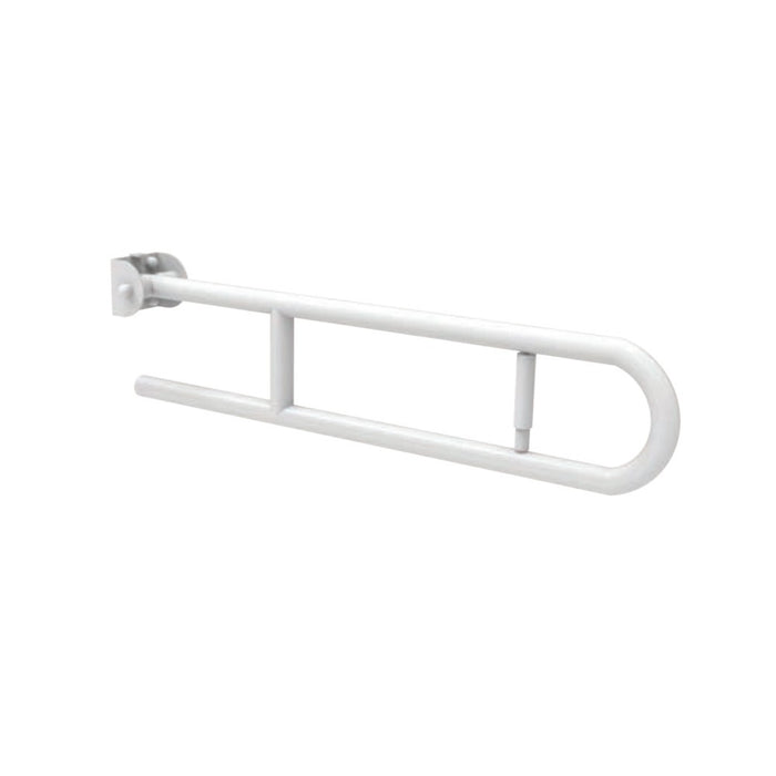 Maniglione barra ribaltabile cm 83 con porta rotolo bianca