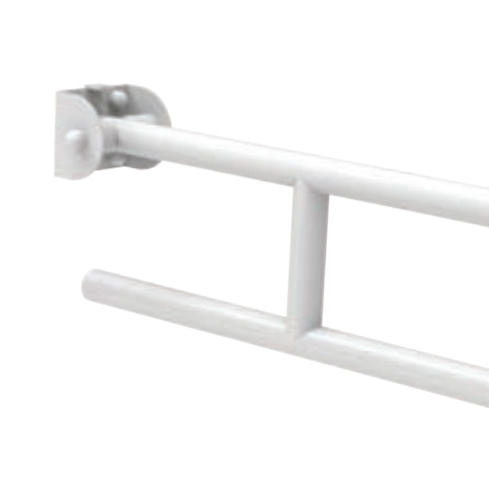 Maniglione barra ribaltabile cm 83 con porta rotolo bianca