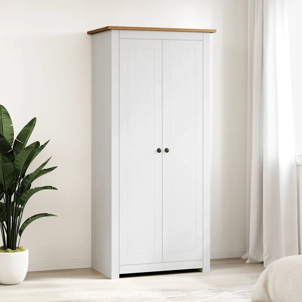 Armadio Bianco 80x50x171,5 cm Legno Massello Pino Panama Range