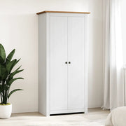 Armadio Bianco 80x50x171,5 cm Legno Massello Pino Panama Range