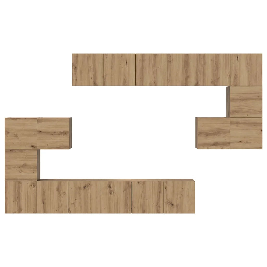 vidaXL Set mobile TV 10 pcs rovere artigianale 60 x 30 x 30 cm
