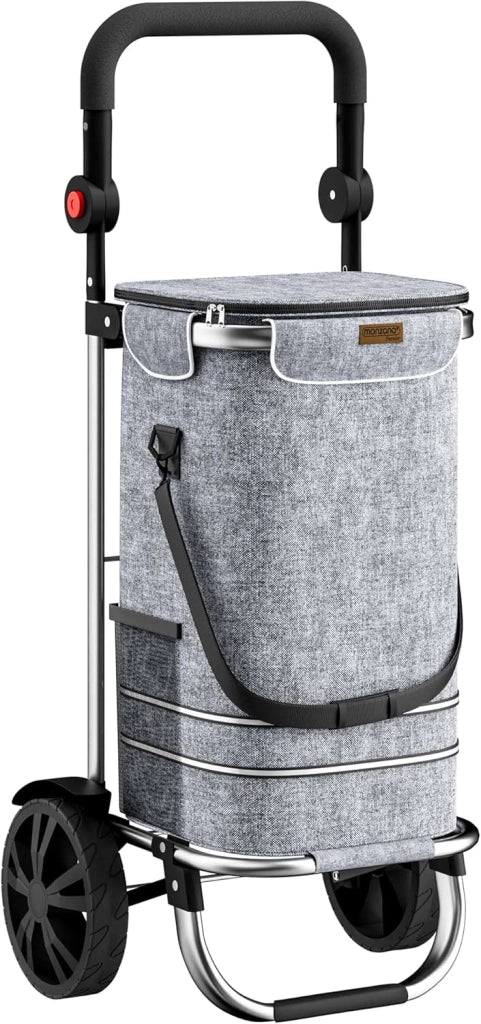 Carrello della Spesa 3in1 56L fino a 50 kg Borsa Pieghevole Rimovibile Carrellino Portaspesa Trolley Blu
