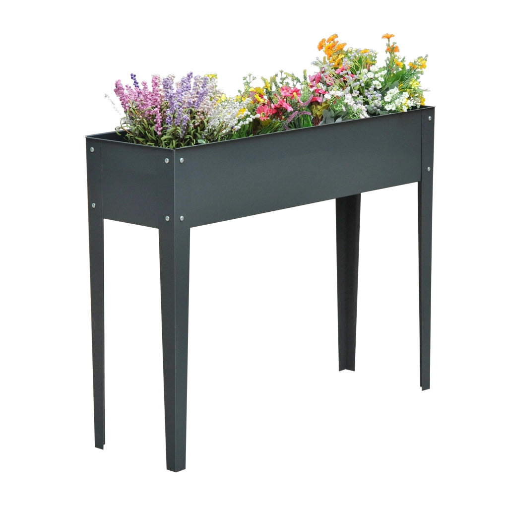 Vaso da Fiori con Piedi ¨C zephmum ¨C Grigio, Metallo, 100x30x80 cm