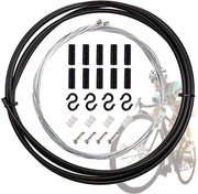 Kit di cavi per bicicletta universale - Cassetta 4 mm - Nero - Lunghezza 2 metri - Cavo anteriore 1,55 metri - Cavo posteriore 2,1 metri - Kit cavi per bicicletta