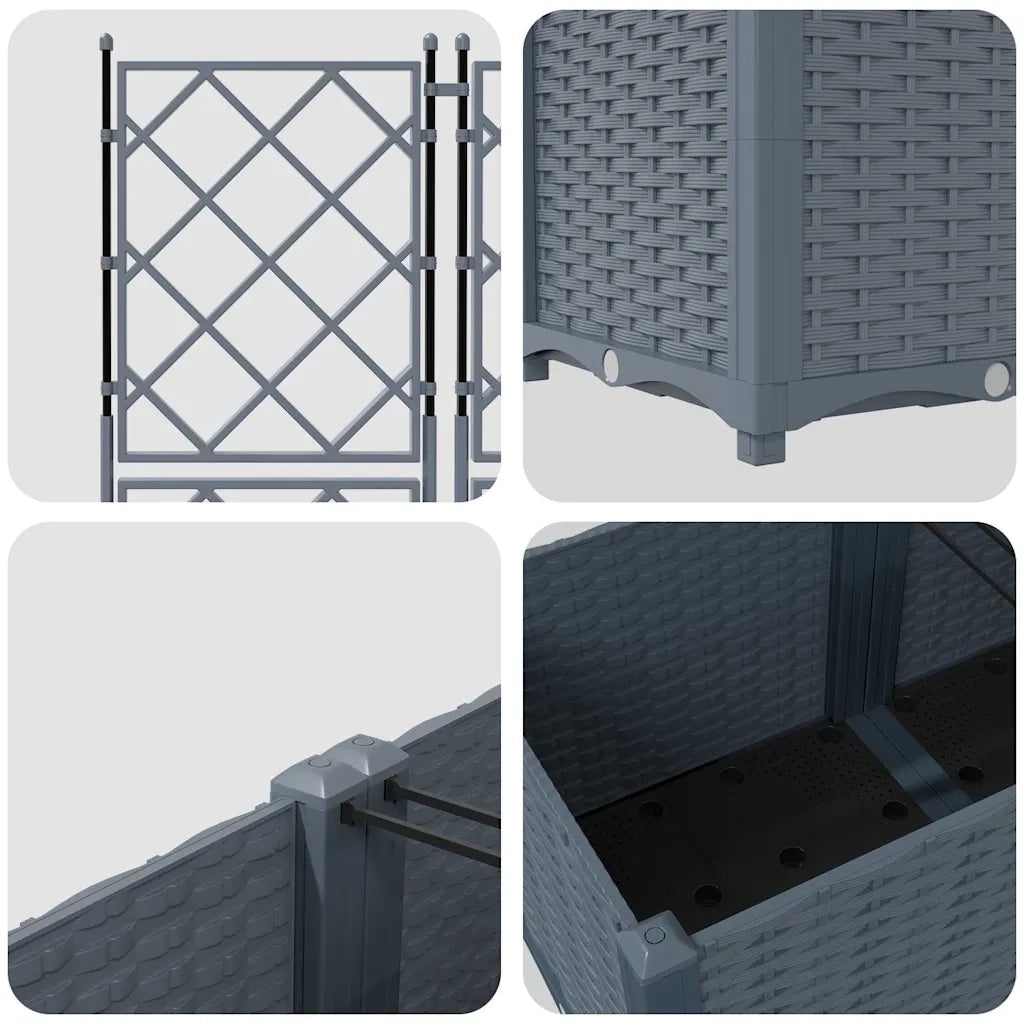 Vaso da giardino 2 pz-Set di 2 Fioriera da Esterno-Contenitore per Piante Grigio Chiaro 80 x 40 x 143 cm Acciaio