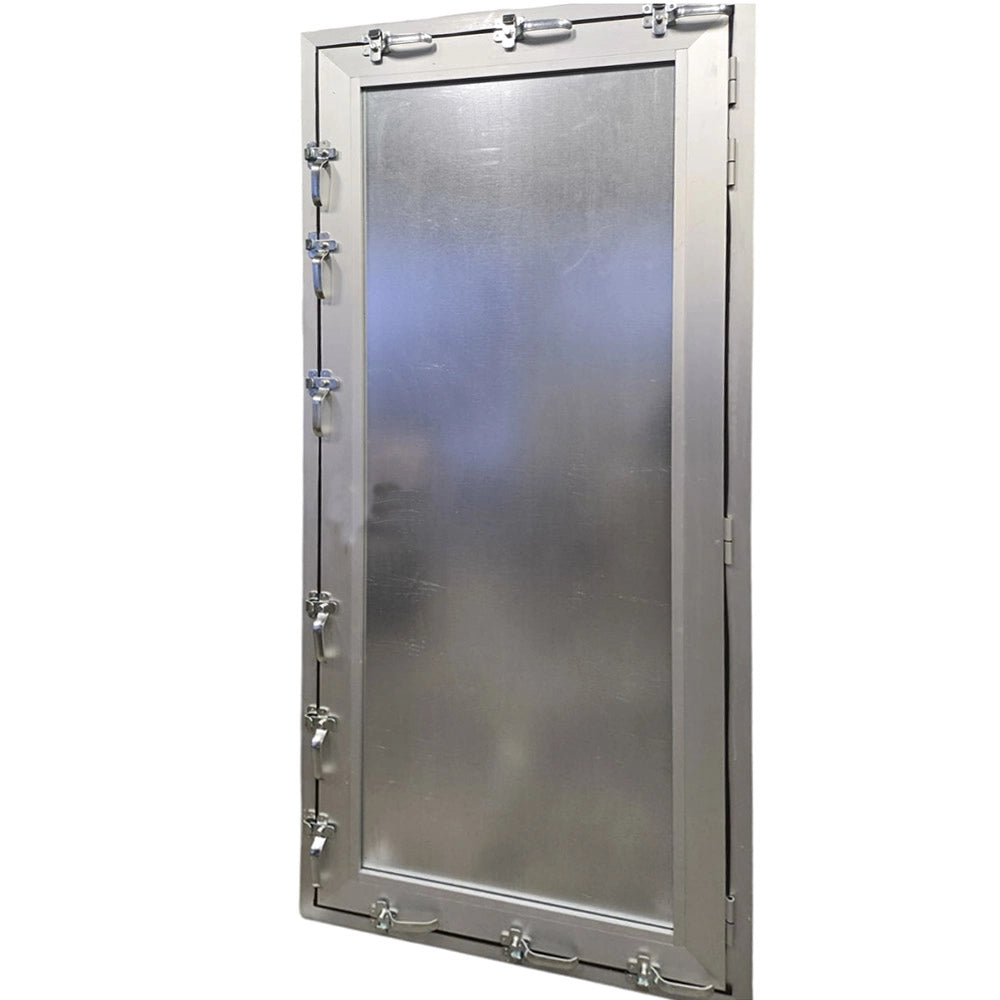 Porta antiallagamento su misura anta unica altezza da 160 a 220 cm larghezza da 100 a 150 cm colore alluminio