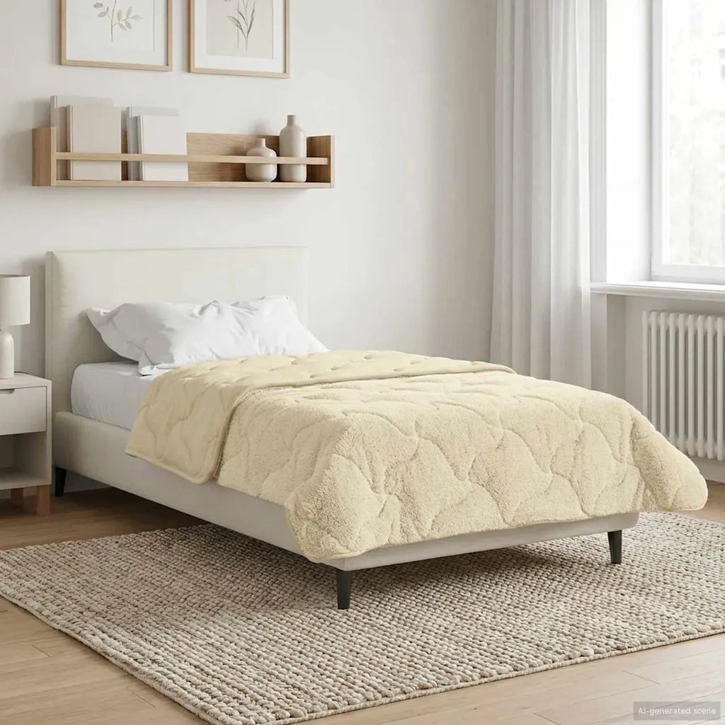 Piumone | Duvet Estivo Crema 155 x 220 cm Microfibra e Fleece Teddy