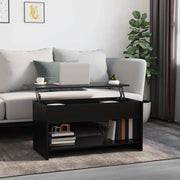 Tavolino da Salotto Nero 102x50x52,5 cm in Legno Multistrato 809648