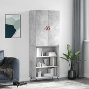 Credenza-Buffet-Armadio da cucina Grigio Cemento 69,5x34x180 cm in Legno Multistrato 522536