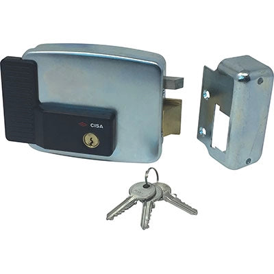 SERRATURA METALLO APPLICARE ELETTR 11921 EST CISA - ZINCATA C.TONDO FISSO+SCR E.MM 60 SX