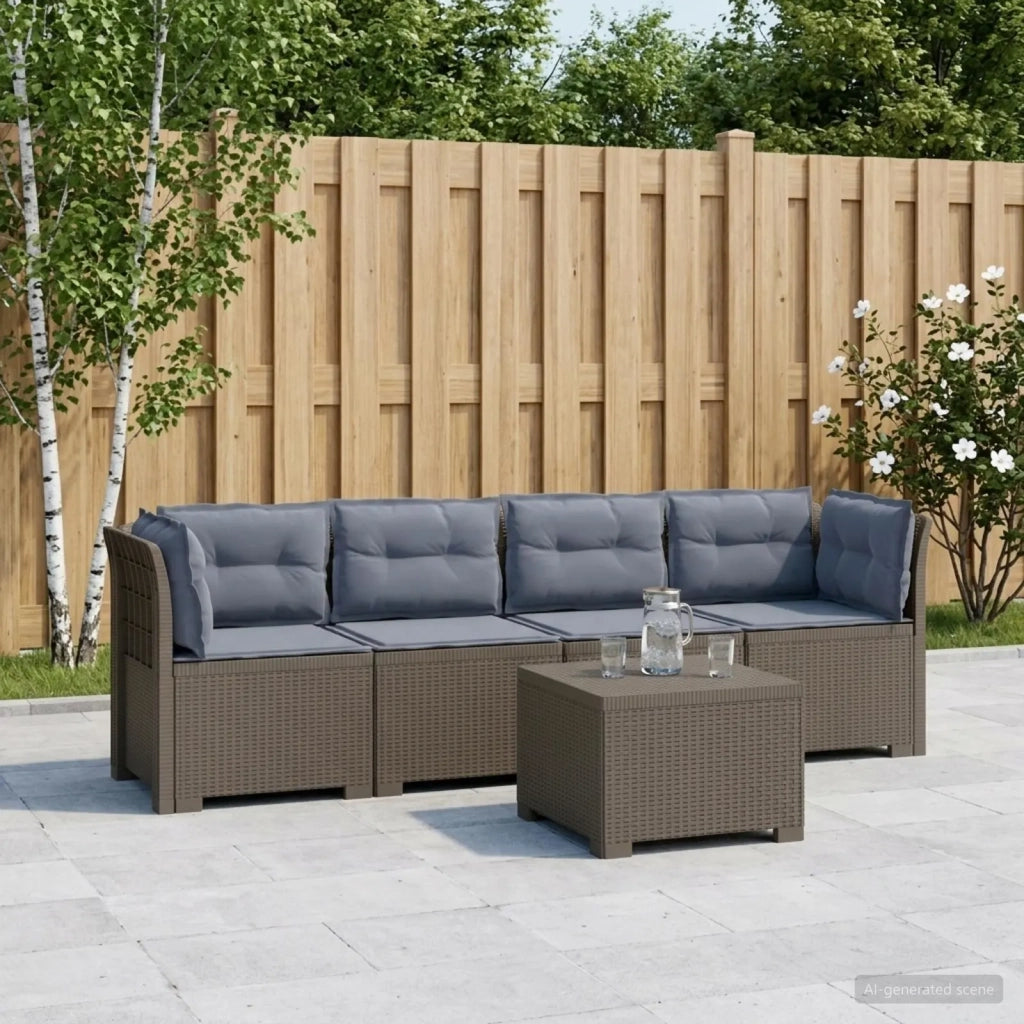 Divano da Giardino a 4 Posti con Cuscini in Stile Rattan PP 3443885