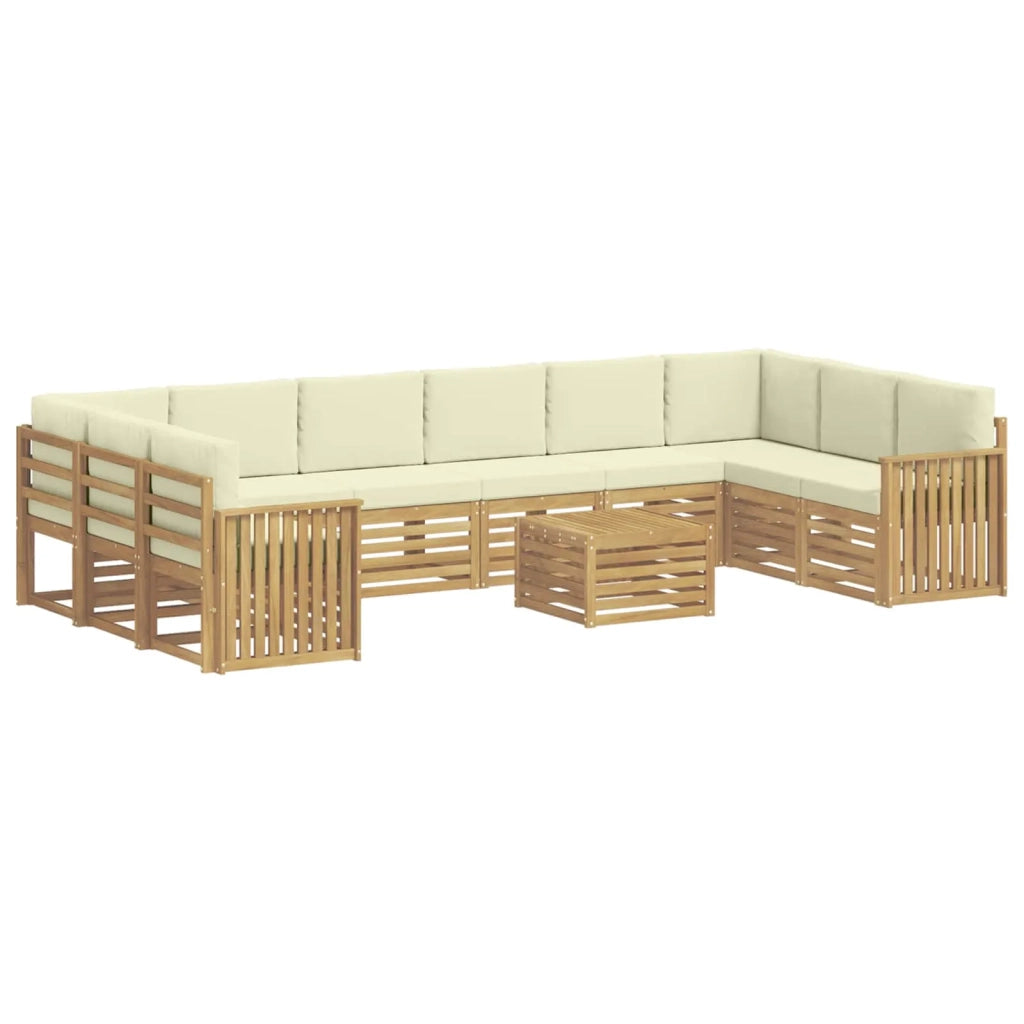 Set di divani da esterno 11 pcs Bianco e Crema 59 x 59 x 37 cm 3392620