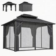 Gazebo da Giardino 3x3,6m Tetto Rigido ¨C Xylo ¨C Acciaio Galvanizzato Alluminio Grigio Antracite