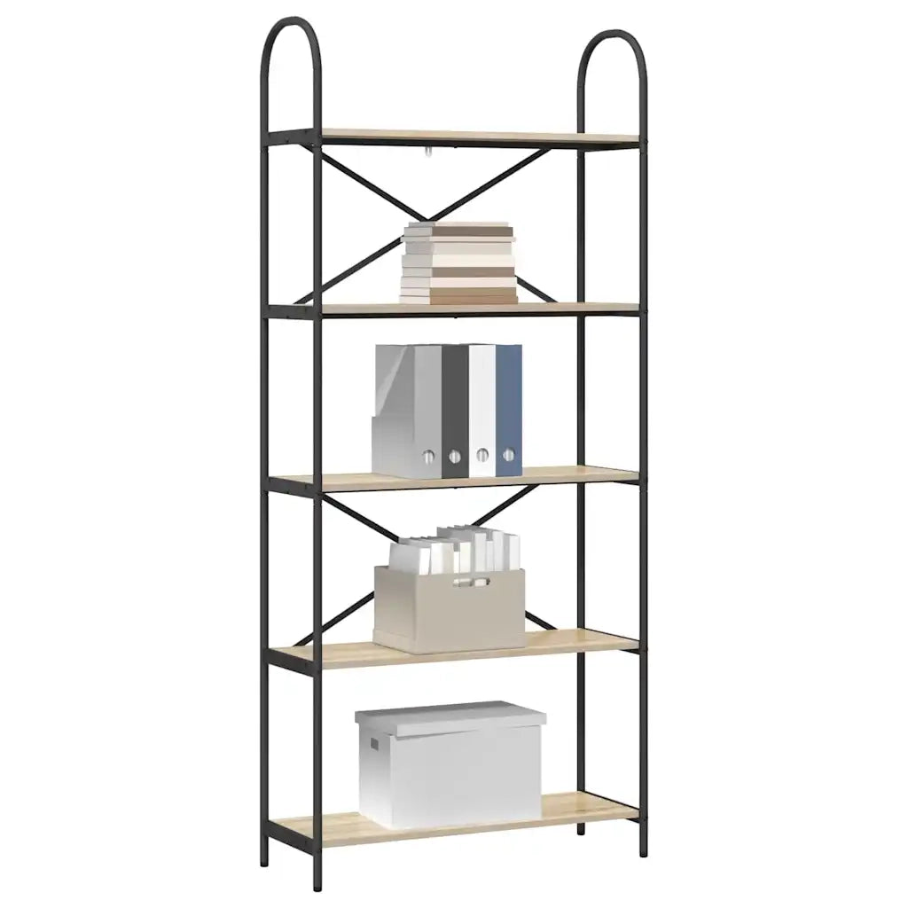 Libreria-Scaffale per Libri-Mobile di Stoccaggio Rovere Sonoma 80 x 30 x 183 cm Legno multistrato 849314