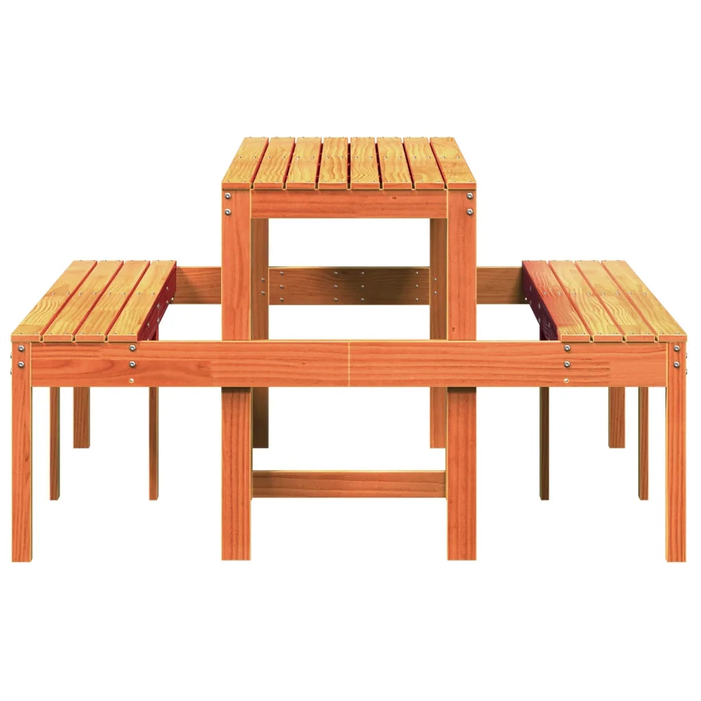 Tavolo da Picnic Marrone Cera 160x134x75 cm Legno Massello Pino 844648