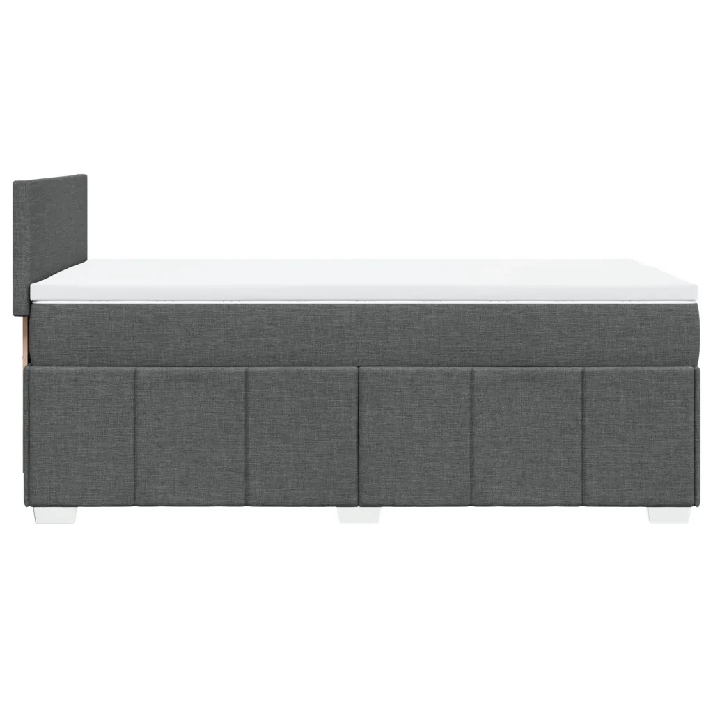 Giroletto a Molle con Materasso Grigio Scuro 80x200 cm Tessuto