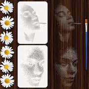 Schede per pittura 2 pezzi - Disegni riutilizzabili - Punti di riferimento - Figure e simboli - Accessori artistici - Ispirazione creativa - Scheda per pittura